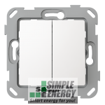 Вимикач двоклавішний (Білий)