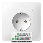 Механізм розетки із заземленням (Білий)