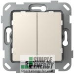 Перемикач прохідний двоклавішний (Слонова кістка)