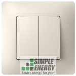 Вимикач двоклавішний (Слонова кістка)