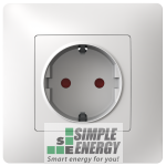 Механізм розетки із заземленням та захистними шторками (Білий)