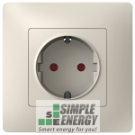 Механізм розетки із заземленням та захистними шторками (Слон. кістка)