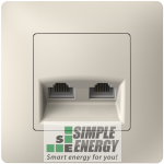 Комп’ютерна розетка подвійна (Слонова кістка)