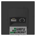 Комп’ютерна розетка одинарна (Антрацит)