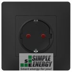 Механізм розетки із заземленням та захистними шторками (Антрацит)