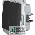 Перемикач прохідний двоклавішний (Антрацит)